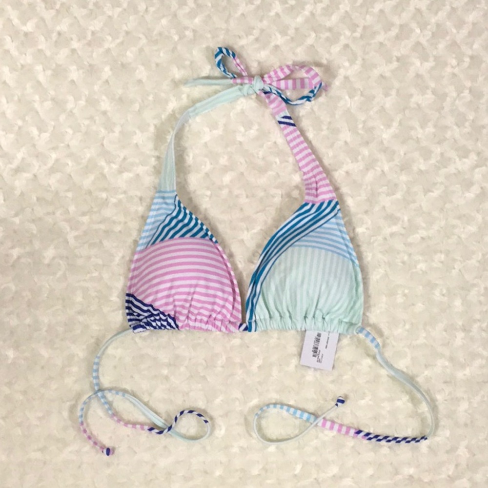New Large Bikini Top Patchwork Stripes Swim